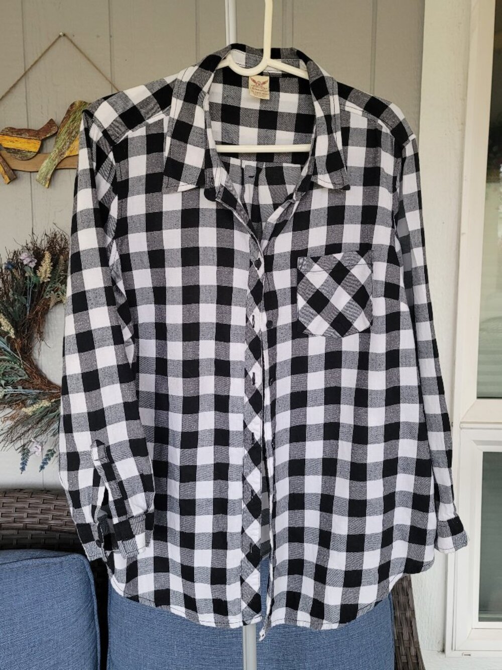 Faded Glory Women's Plus Size 2X Cozy 100% Cotton Flannel Button Down Shirt